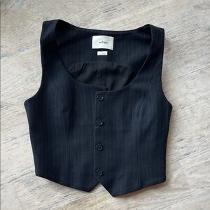 Wilfred Navy Pinstripe Buttoned Vest